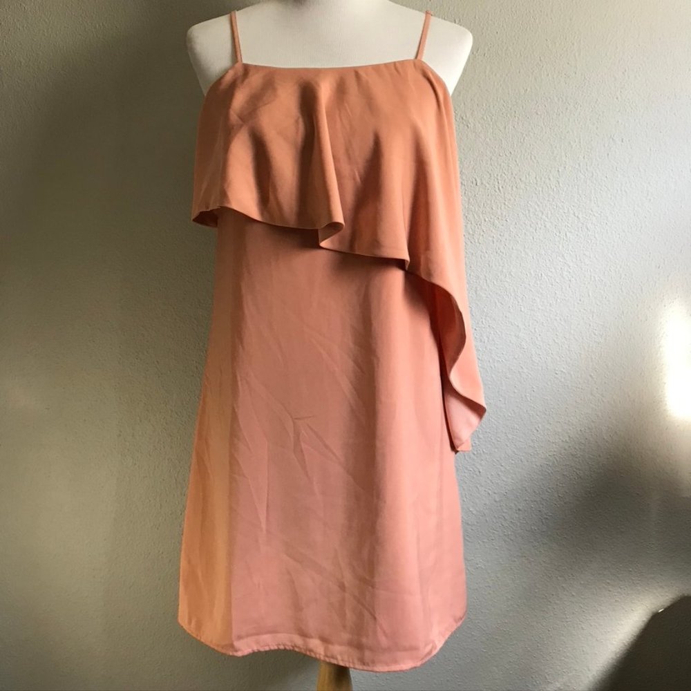 Nude / Peach / Pink Front Ruffle Dress - Picture 1 of 6